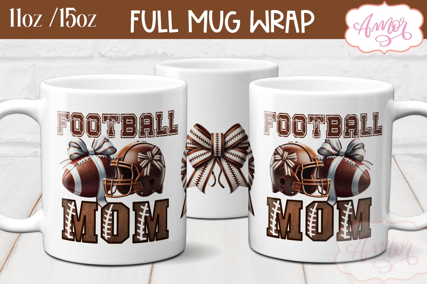 Football Mom mug wrap sublimation | American Football mug
