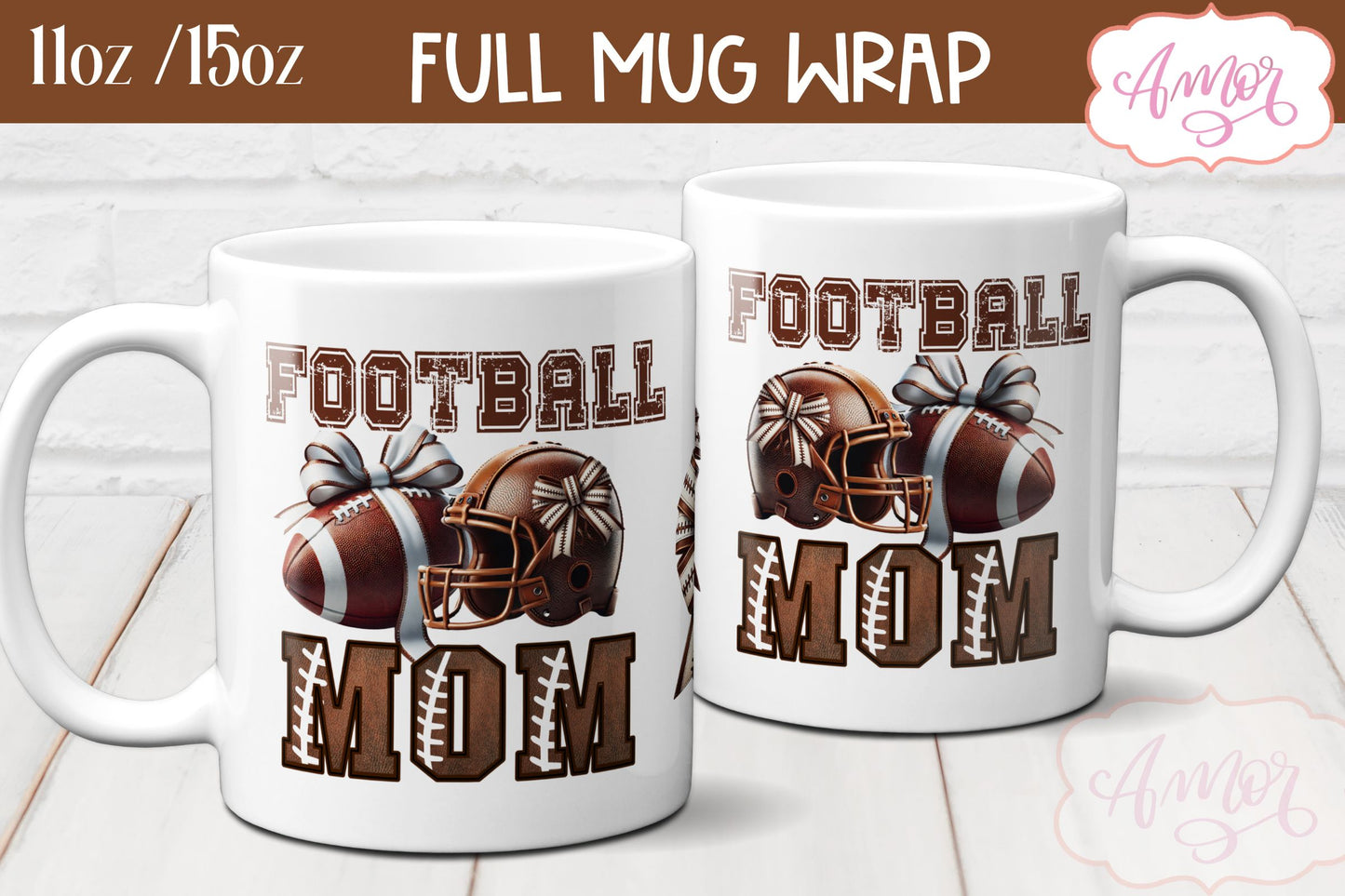 Football Mom mug wrap sublimation | American Football mug