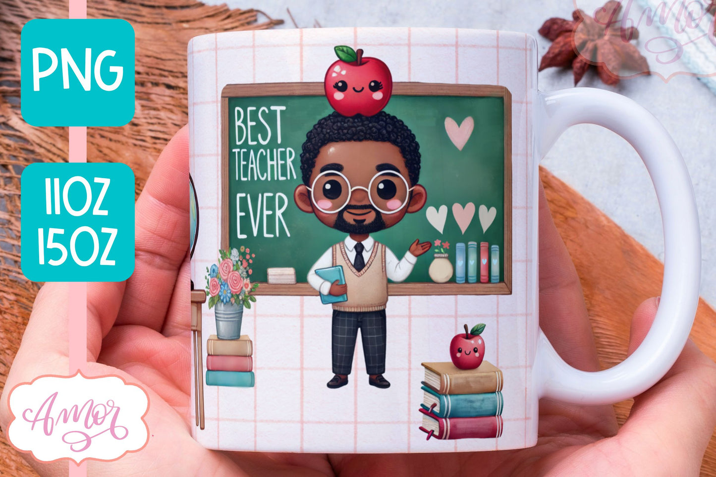 Best Teacher Ever Mug Wrap for Sublimation BUNDLE