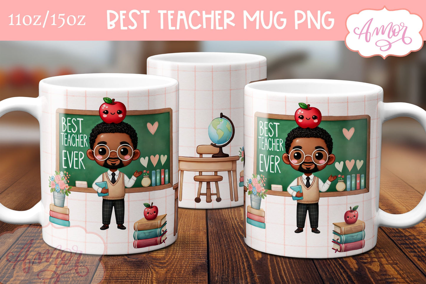 Best Teacher Ever Mug Wrap for Sublimation BUNDLE