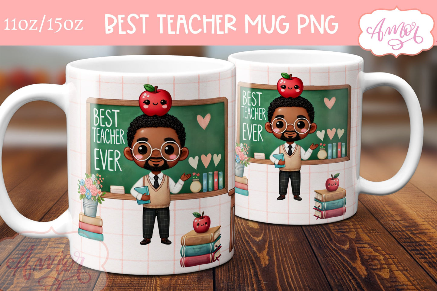 Best Teacher Ever Mug Wrap for Sublimation BUNDLE