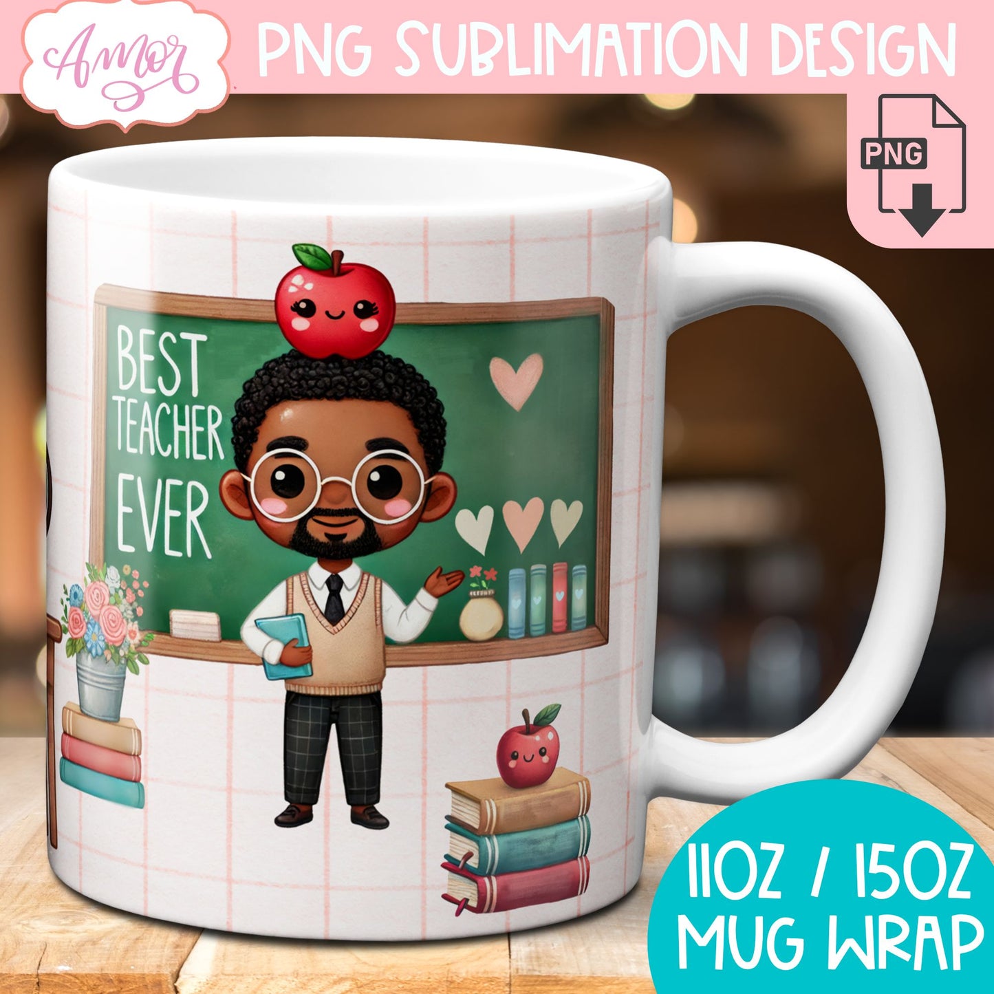 Best Teacher Ever Mug Wrap for Sublimation BUNDLE