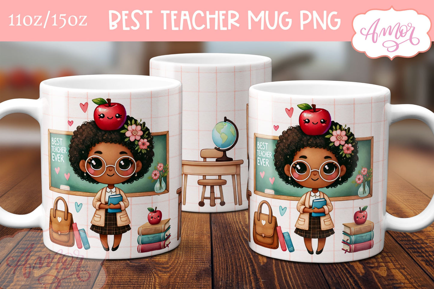 Best Teacher Ever Mug Wrap for Sublimation BUNDLE