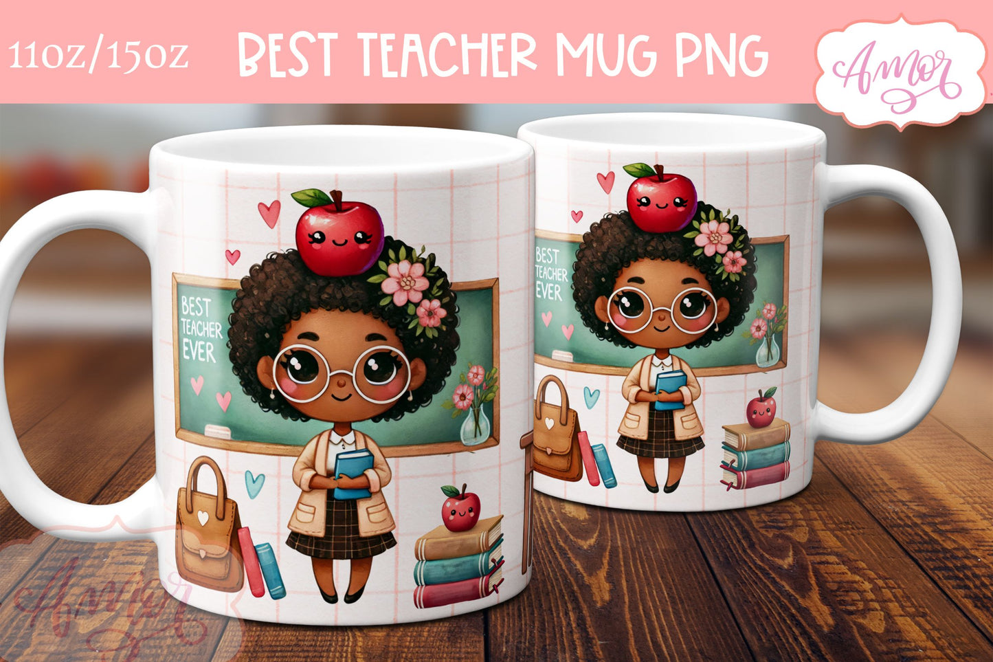 Best Teacher Ever Mug Wrap for Sublimation BUNDLE