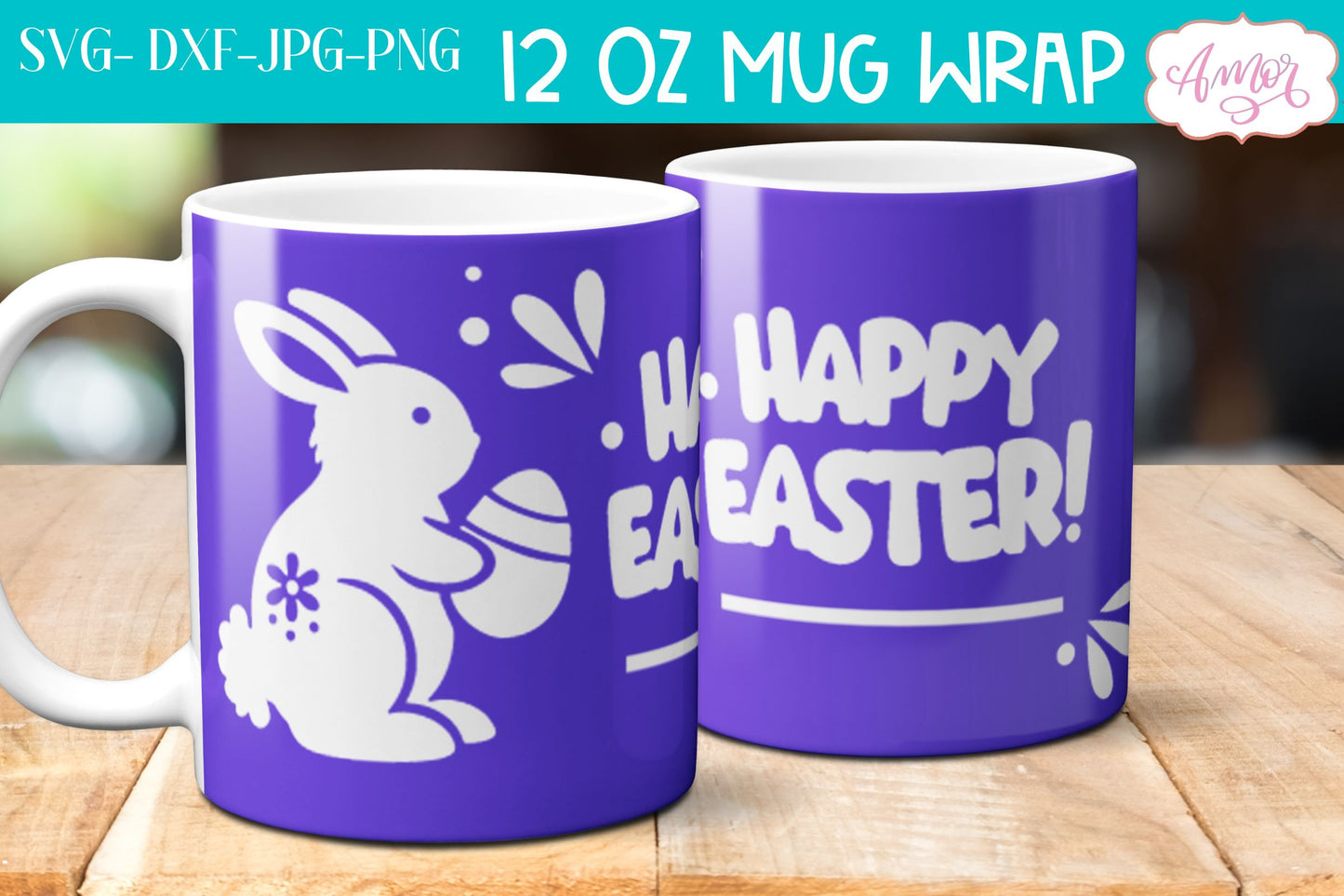 Cute Easter Mug Wrap SVG for Cricut infusible ink