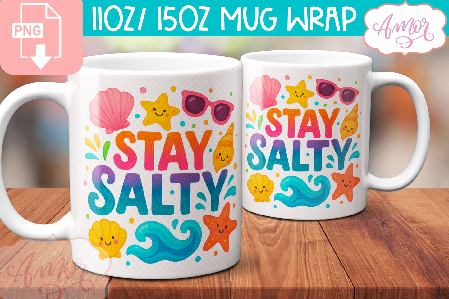 Summer wrap PNG sublimation BUNDLE, Beach mugs bundle PNG
