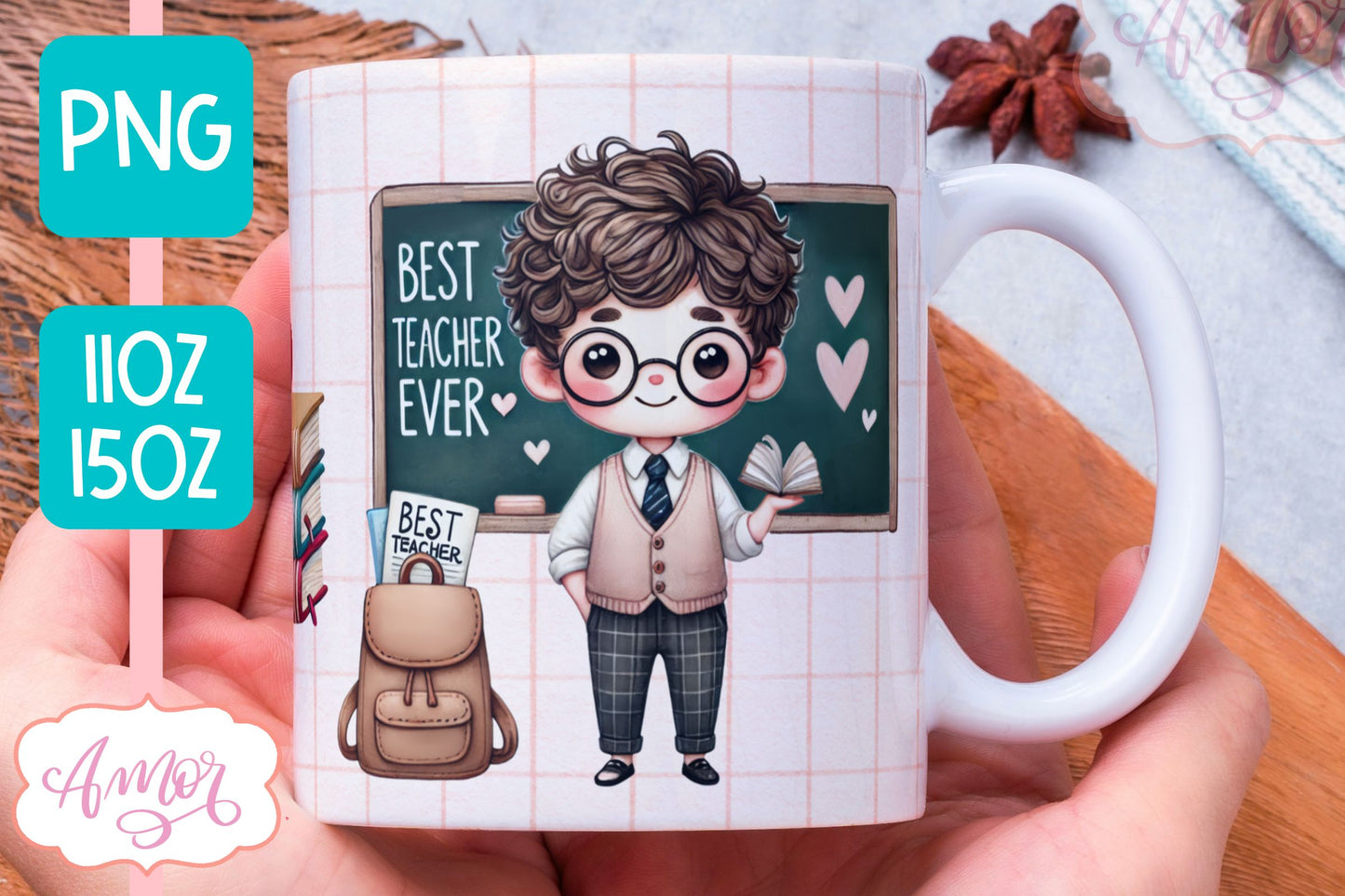 Best Teacher Ever Mug Wrap for Sublimation BUNDLE
