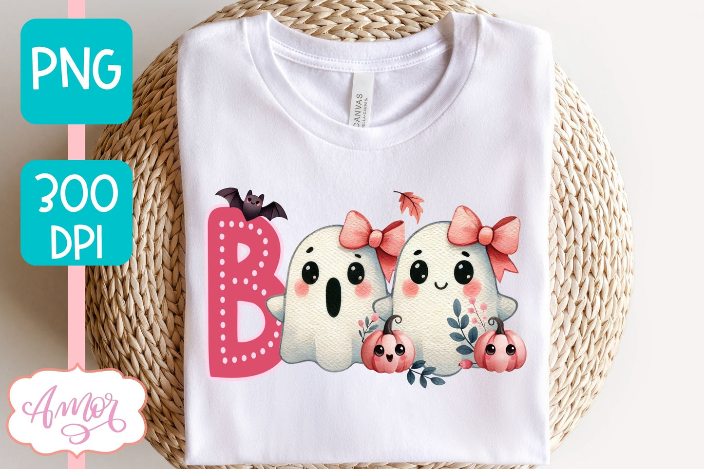 Boo shirt PNG for sublimation | Cute Pink Halloween PNG