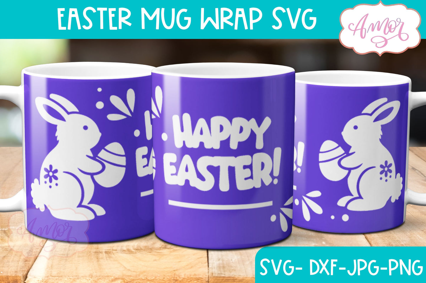 Cute Easter Mug Wrap SVG for Cricut infusible ink