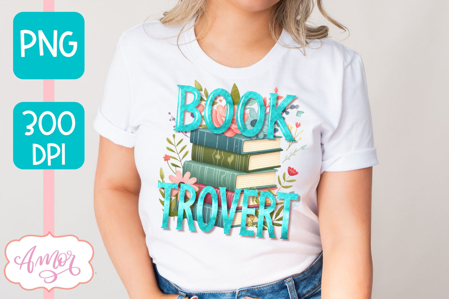 Booktrovert sublimation design PNG | Book lover PNG