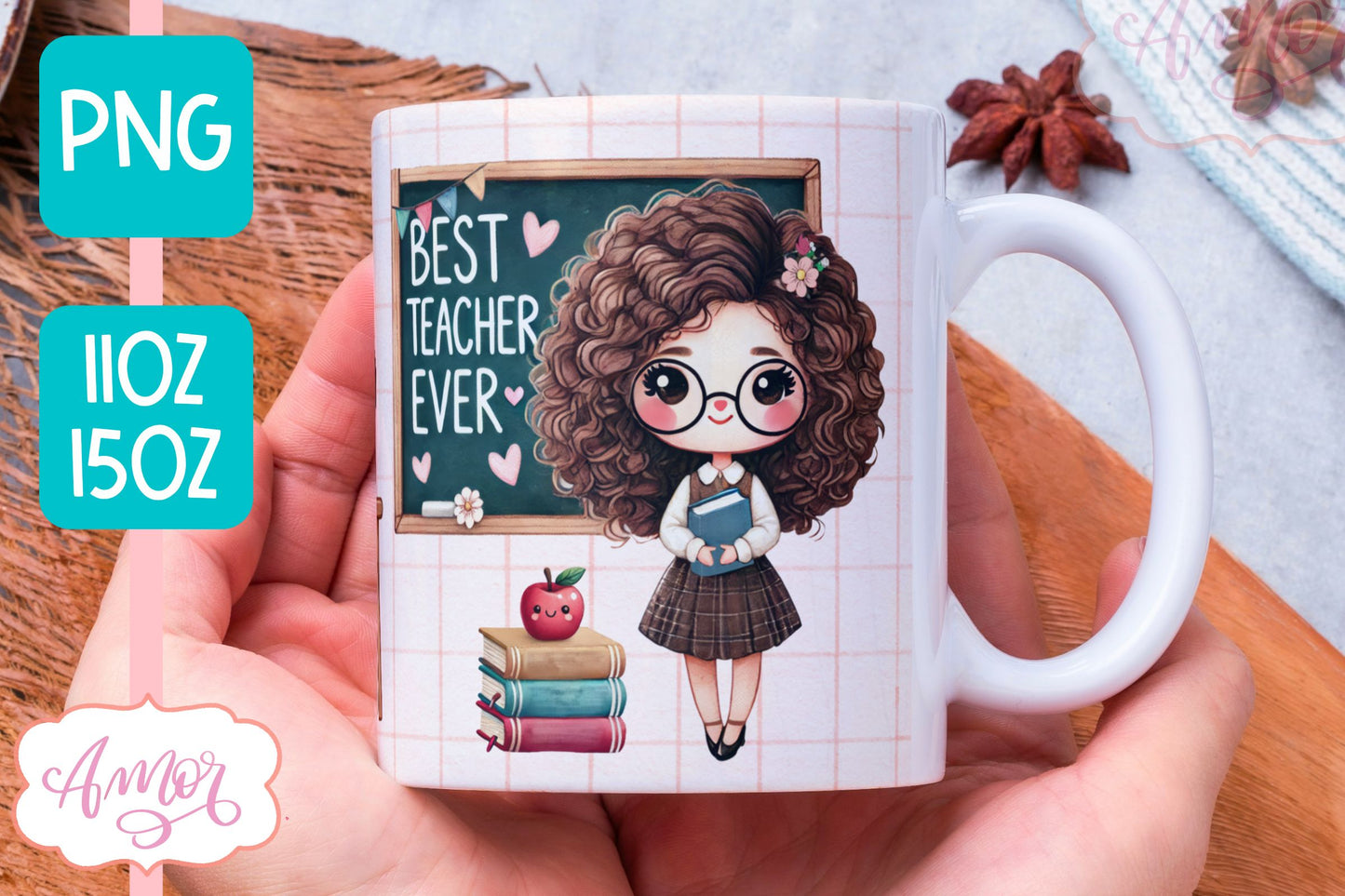 Best Teacher Ever Mug Wrap for Sublimation BUNDLE