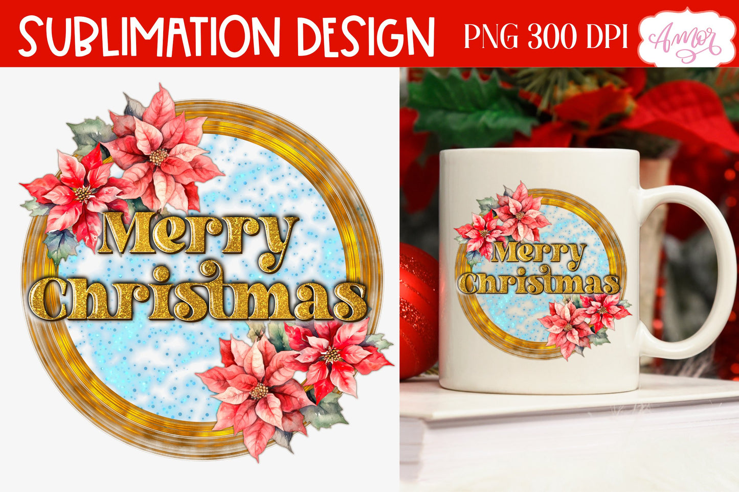 Merry Christmas PNG design for sublimation