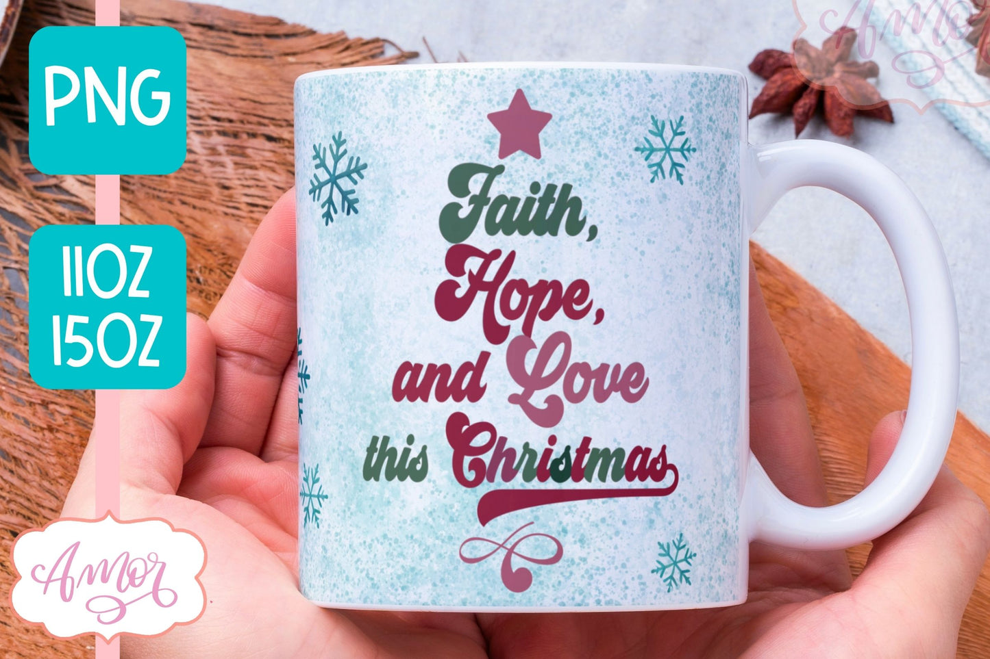 Christmas mug wrap PNG | Christmas tree coffee mug