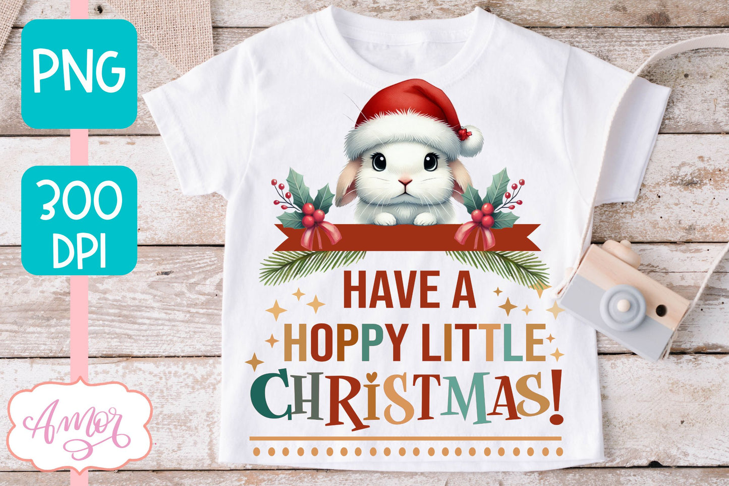Hoppy Christmas PNG | Bunny lover sublimation design