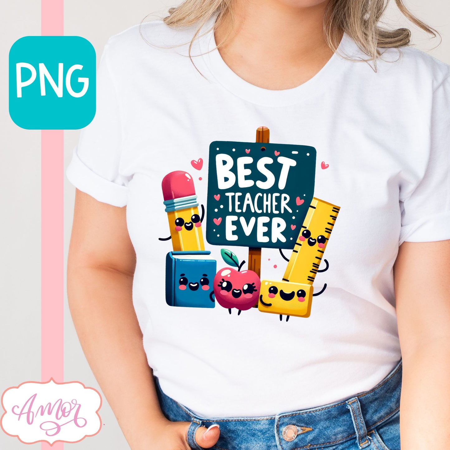 Best teacher Ever Sublimation design PNG