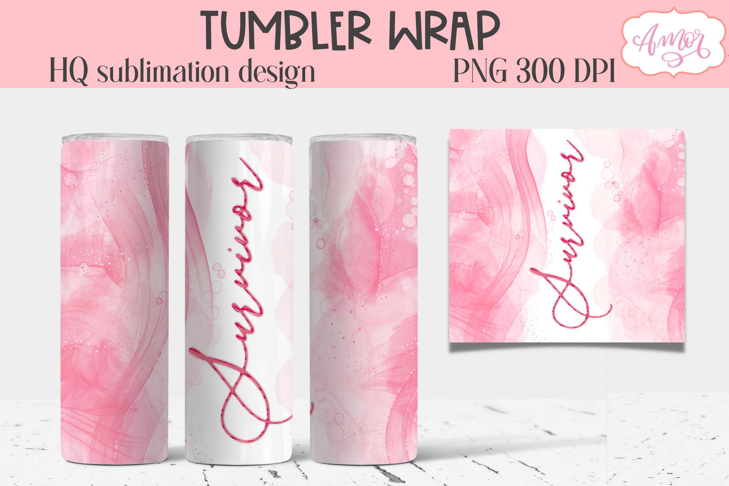 Survivor pink tumbler PNG for sublimation | Breast cancer