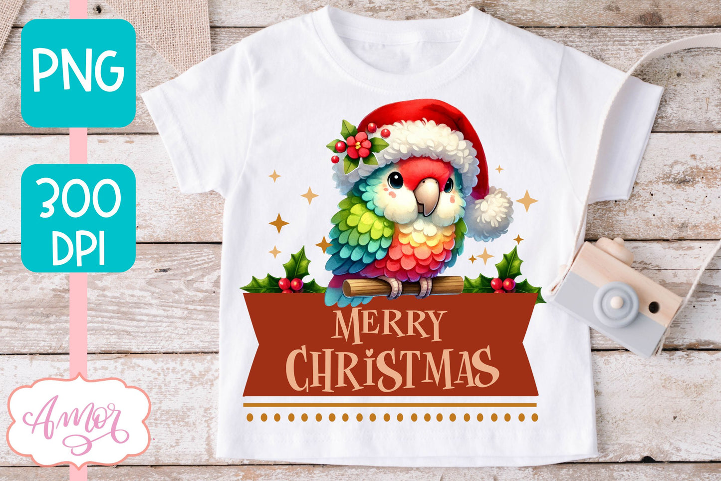Merry Christmas PNG | Cute Christmas parrot cute christmas