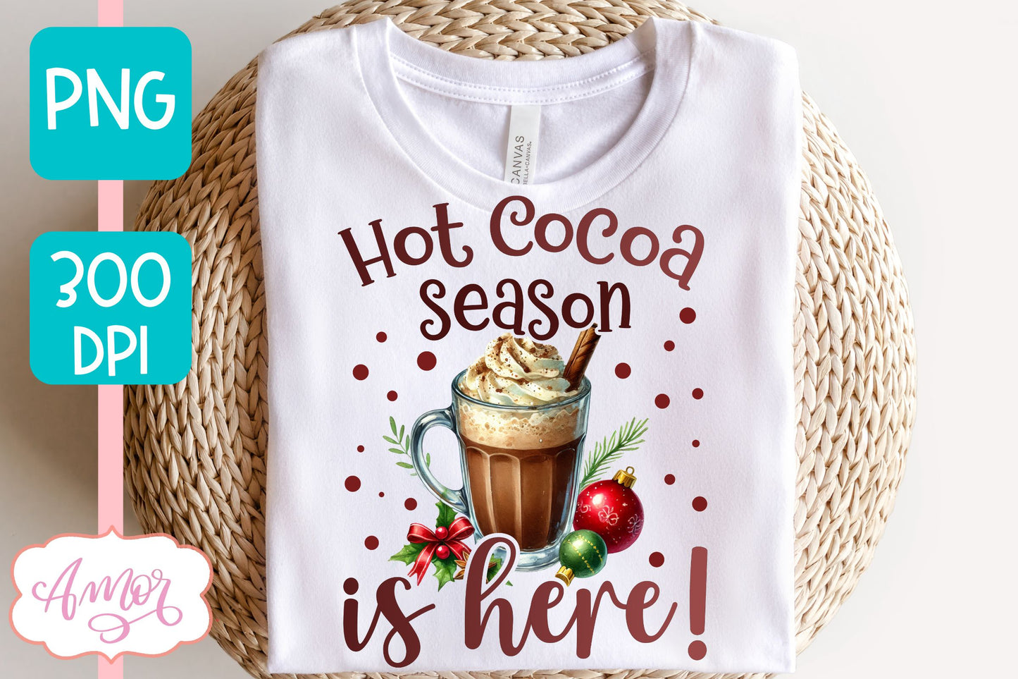 Hot cocoa season sublimation PNG | Christmas cocoa PNG design