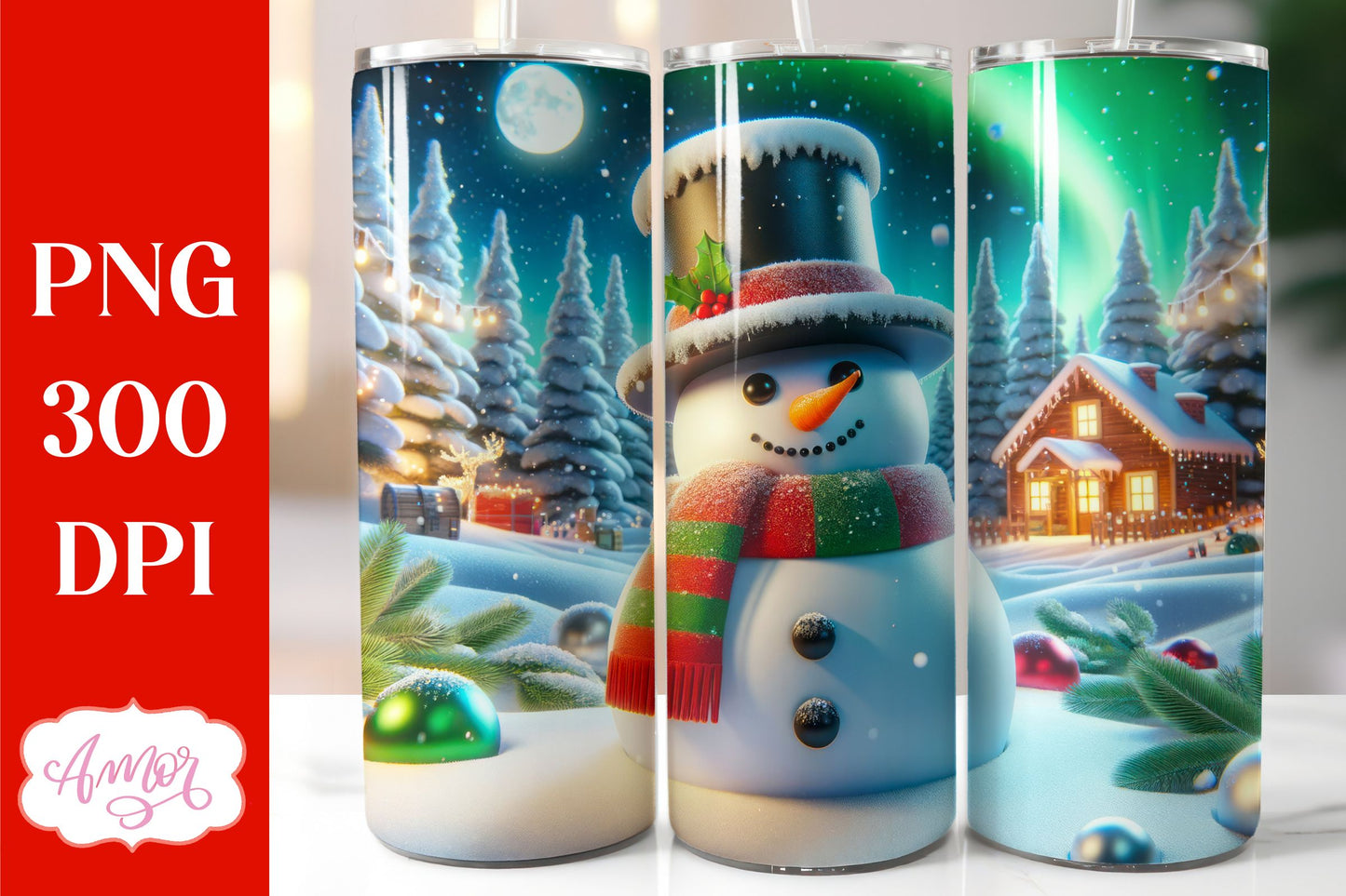 Christmas snowman tumbler wrap for sublimation bundle