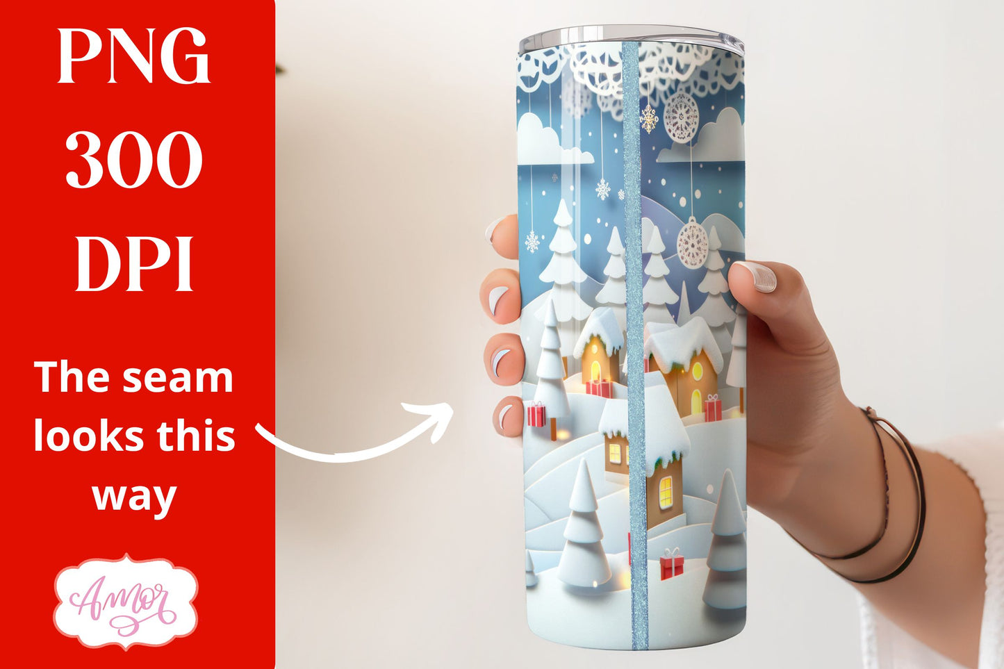 Christmas llama tumbler wrap for sublimation bundle