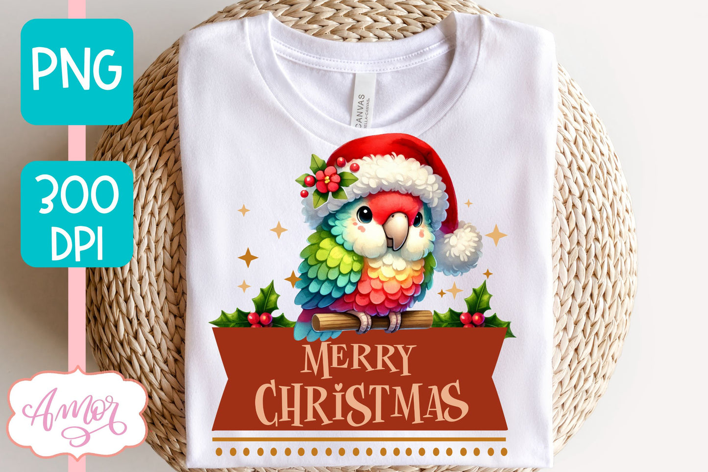 Merry Christmas PNG | Cute Christmas parrot cute christmas