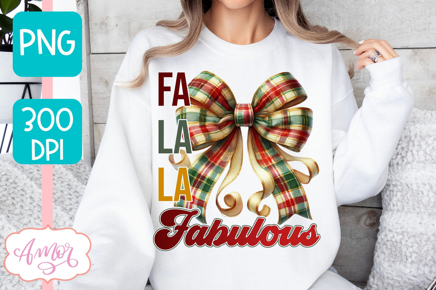 Fa la la fabulous sublimation | Christmas season PNG design