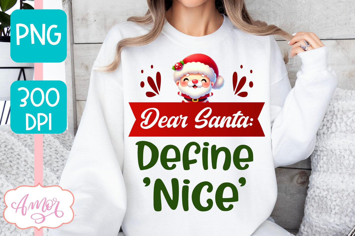 Funny Christmas PNG sublimation | Cute Santa PNG design