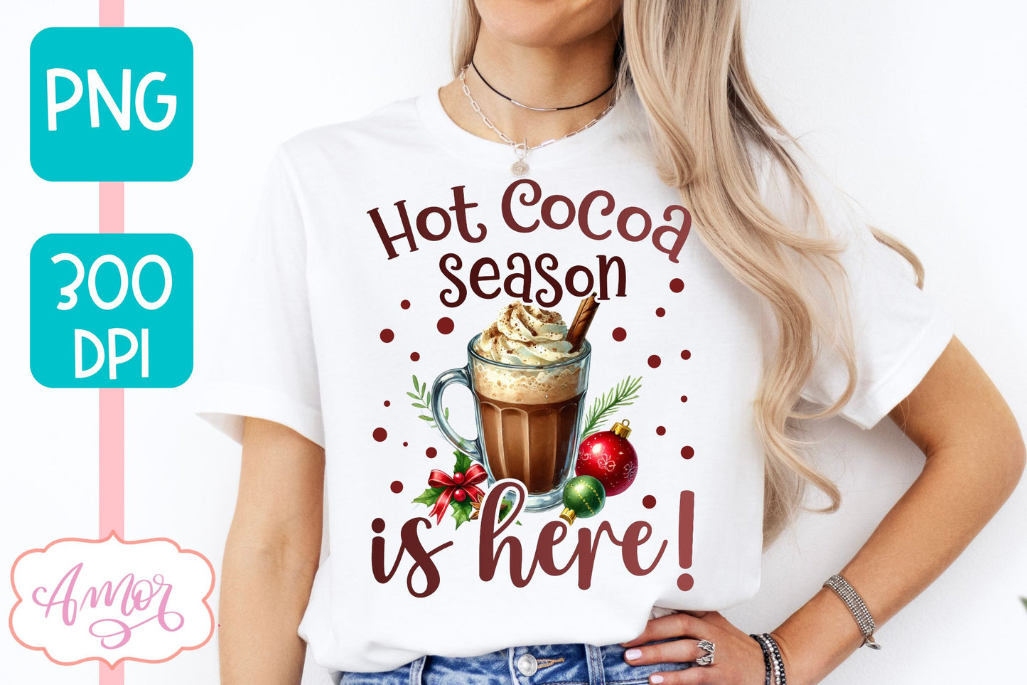 Hot cocoa season sublimation PNG | Christmas cocoa PNG design