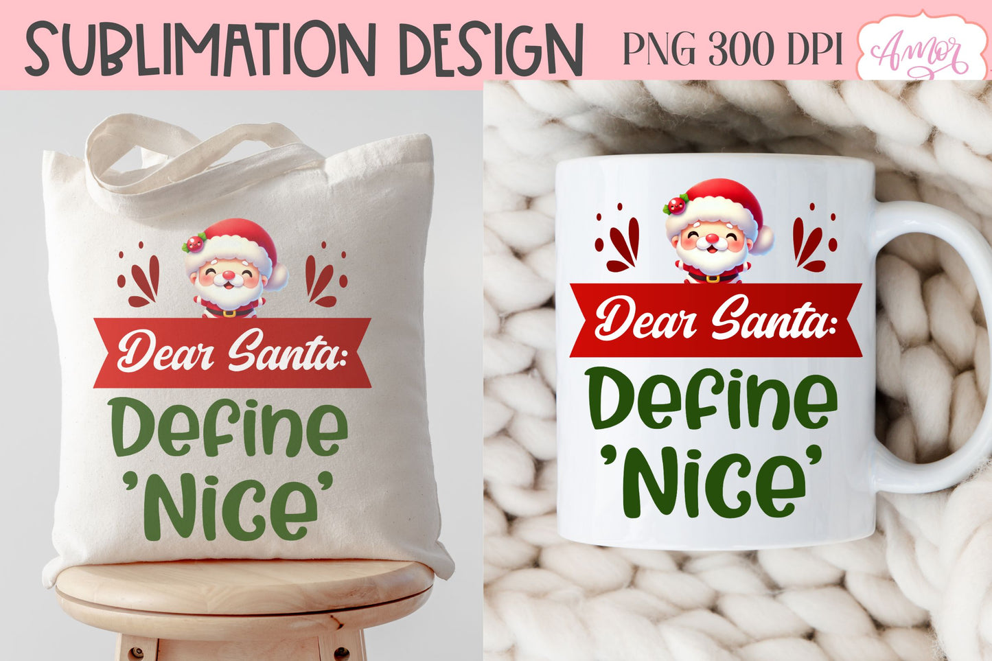 Funny Christmas PNG sublimation | Cute Santa PNG design