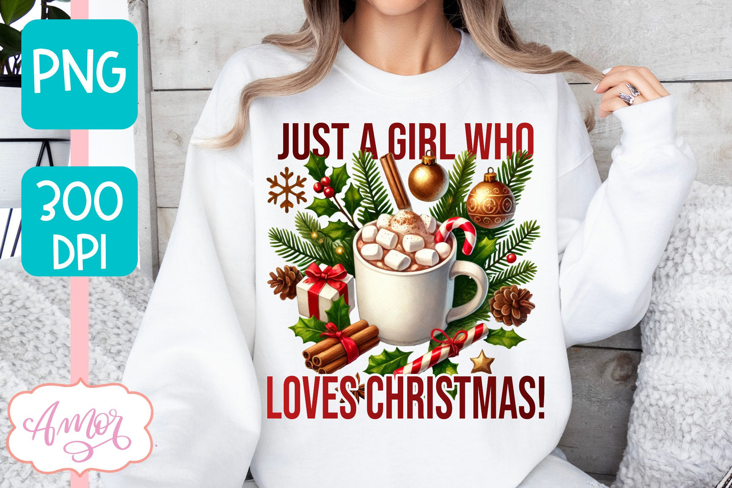 Just a girl who loves Christmas sublimation PNG design