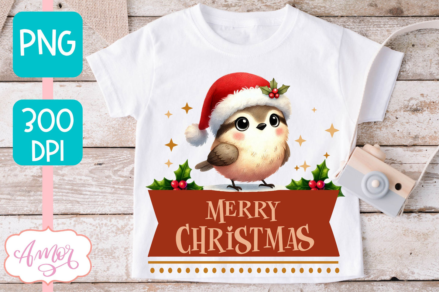 Merry Christmas PNG | Cute Christmas bird PNG