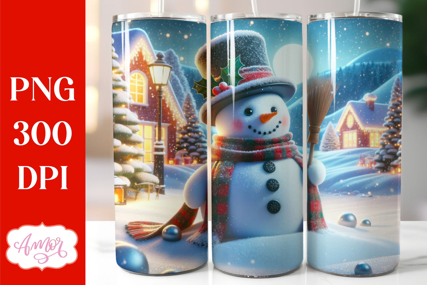 Christmas snowman tumbler wrap for sublimation bundle