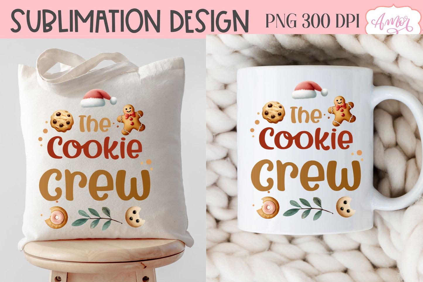 The Cookie Crew PNG | Cute Christmas PNG sublimation design