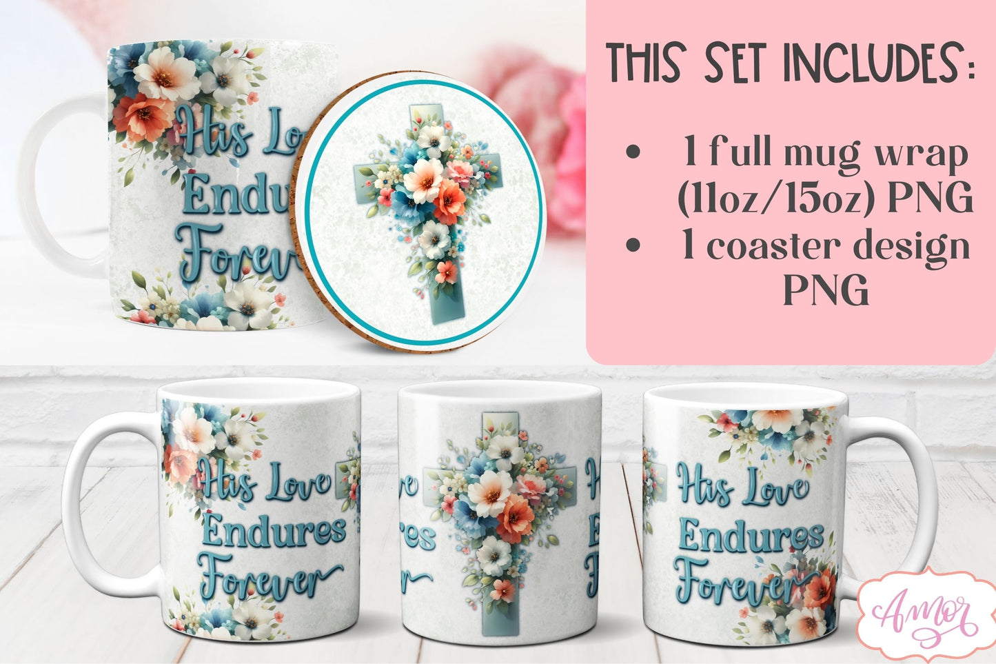 Christian Easter mug Wrap for sublimation for 11oz and 15oz