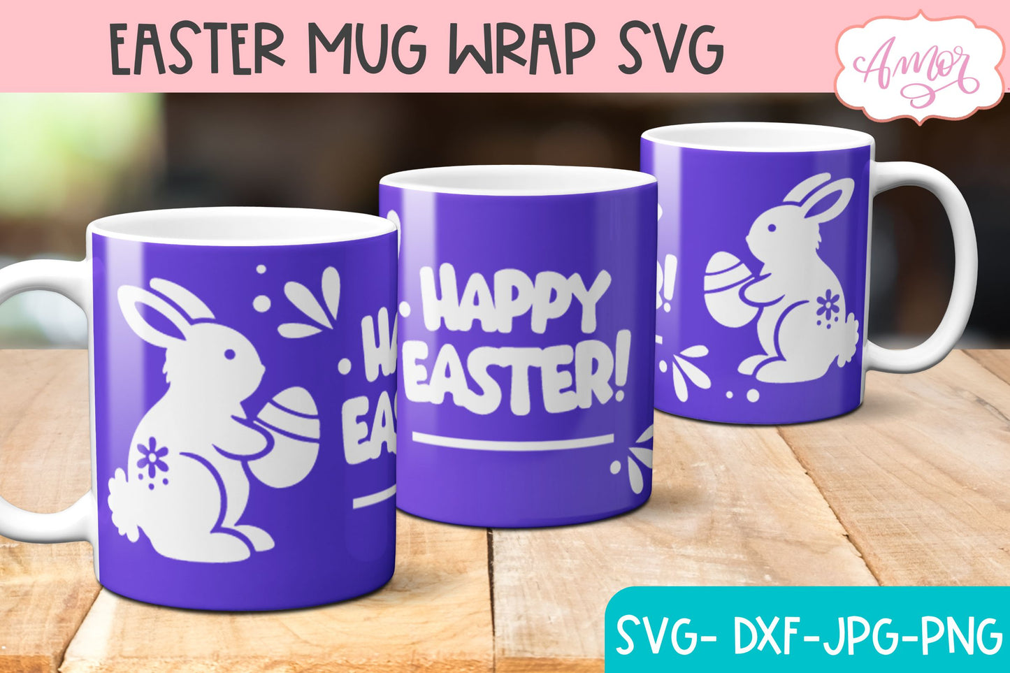 Cute Easter Mug Wrap SVG for Cricut infusible ink