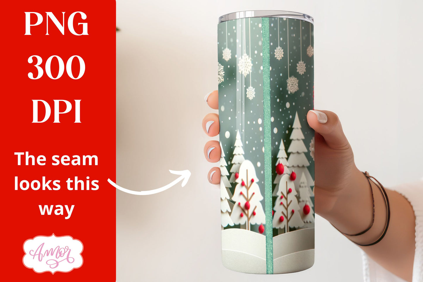 Christmas llama tumbler wrap for sublimation bundle