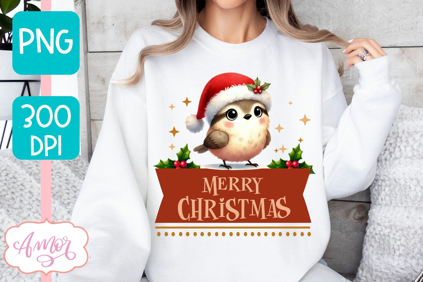 Merry Christmas PNG | Cute Christmas bird PNG