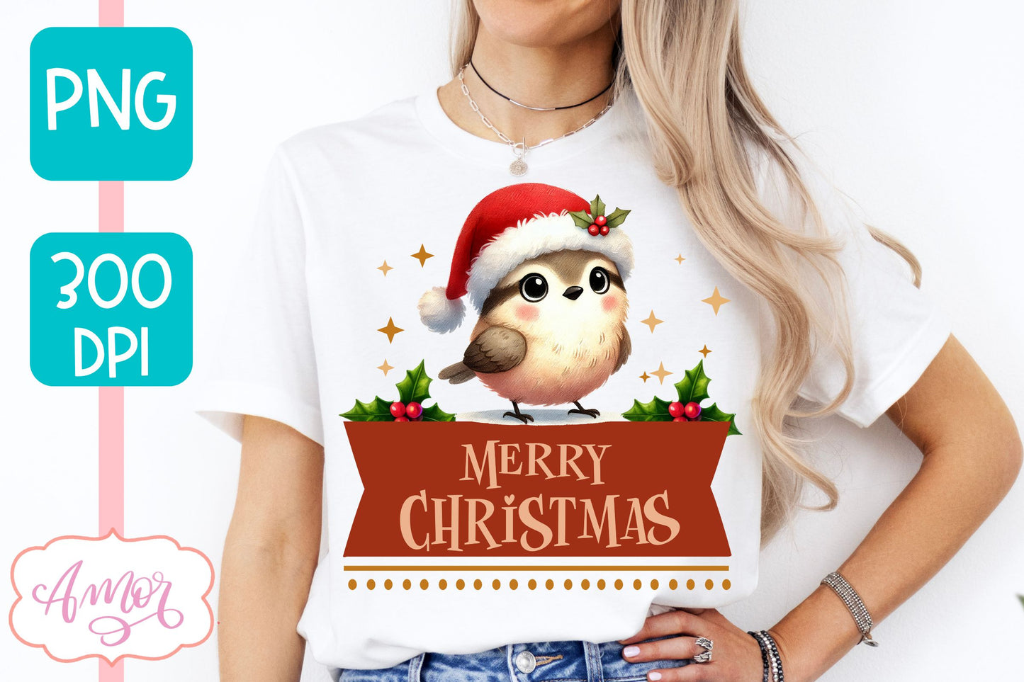 Merry Christmas PNG | Cute Christmas bird PNG