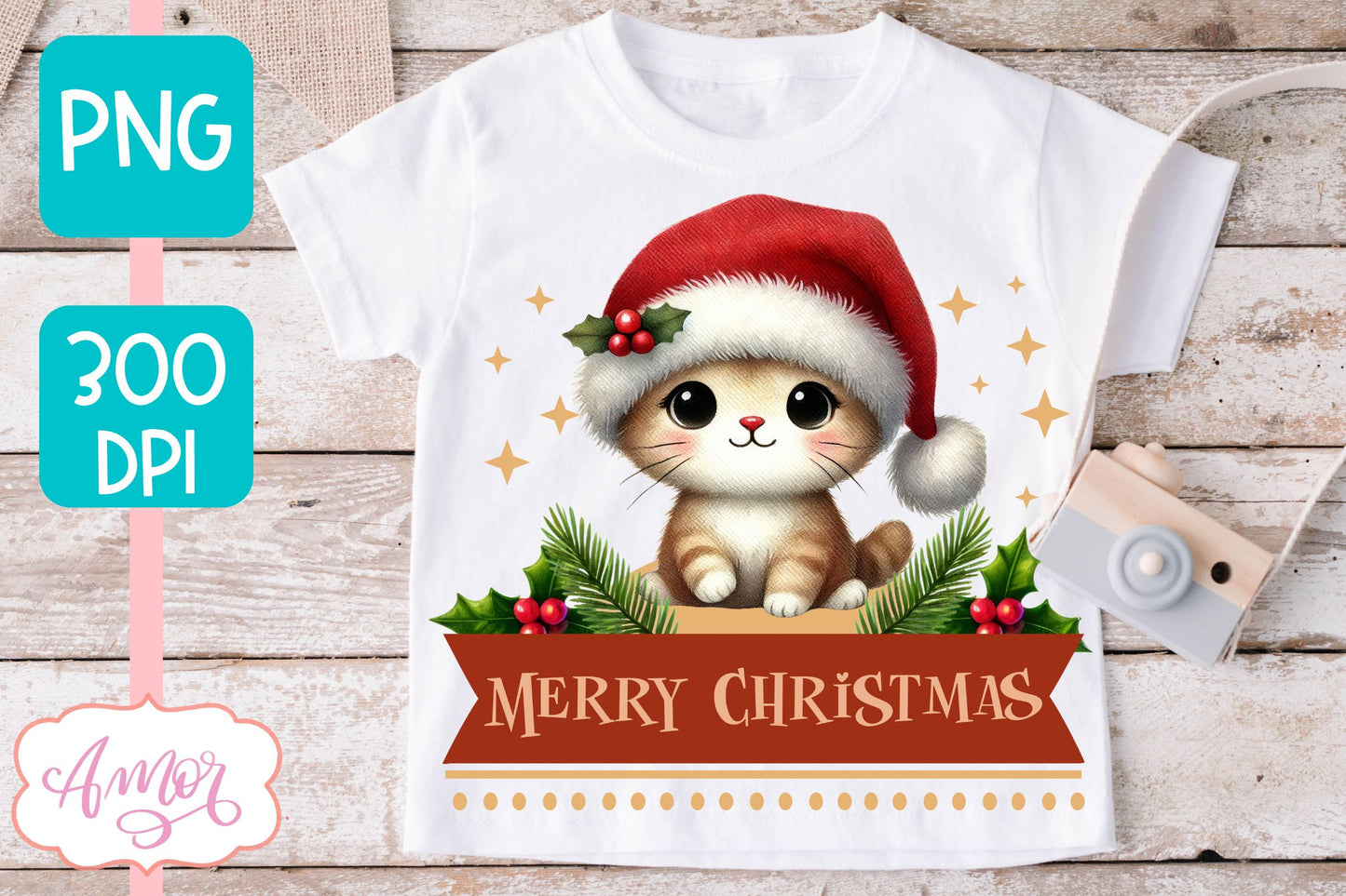 Merry Christmas PNG | Cute Christmas cat PNG