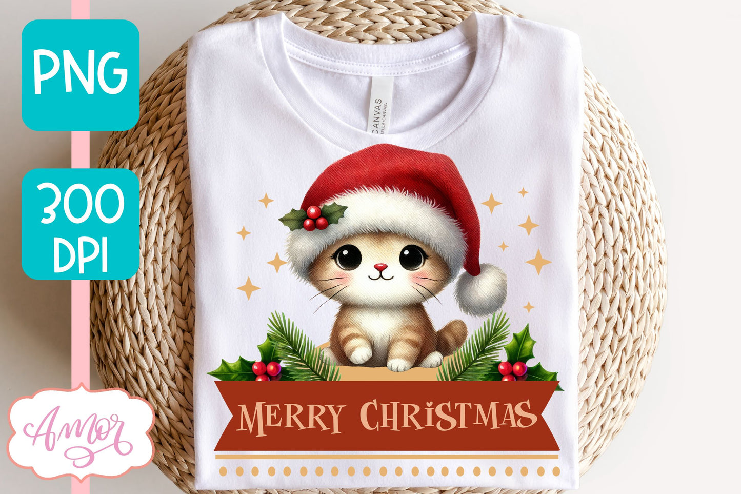 Merry Christmas PNG | Cute Christmas cat PNG