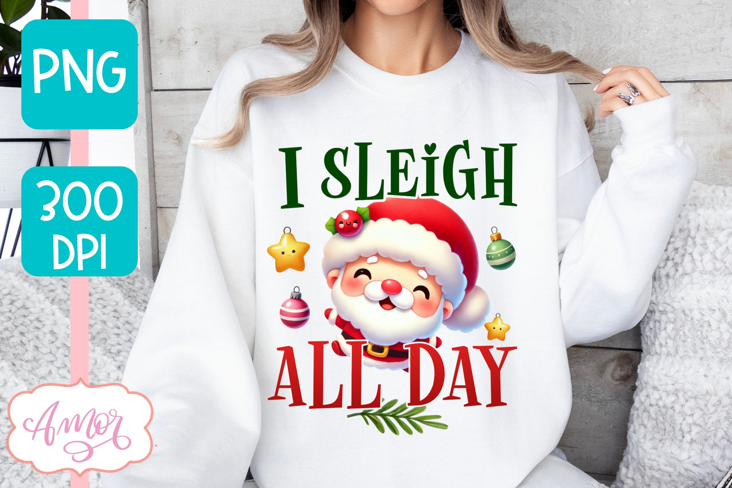 Funny Christmas PNG sublimation | Cute Santa PNG design