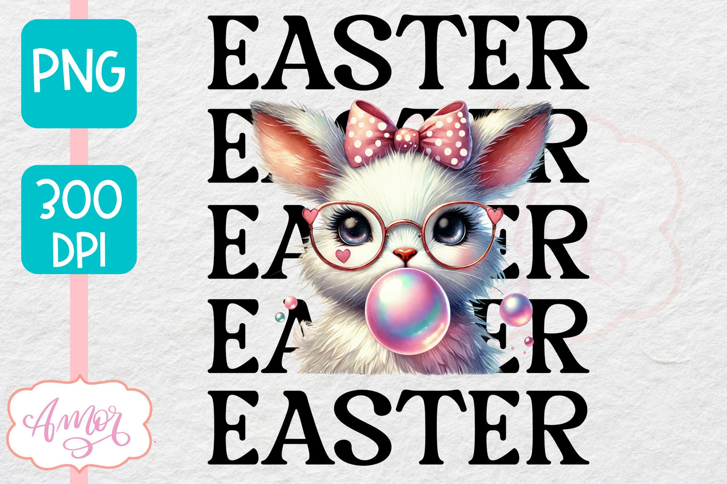 Cute Easter sublimation PNG | Coquette bunny PNG design