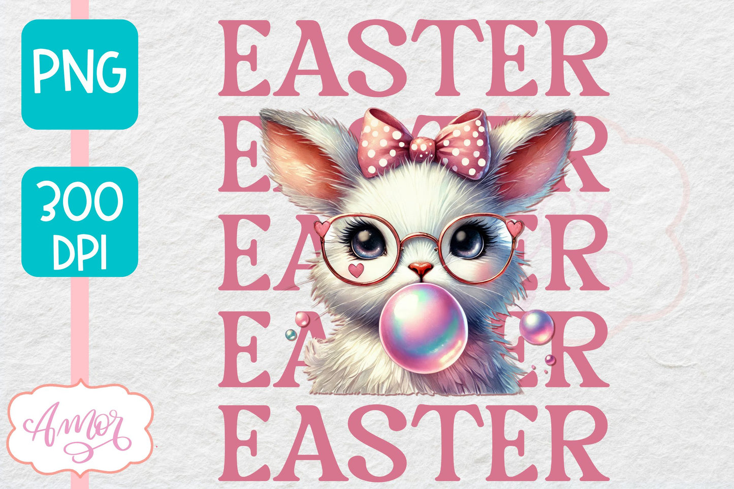 Cute Easter sublimation PNG | Coquette bunny PNG design