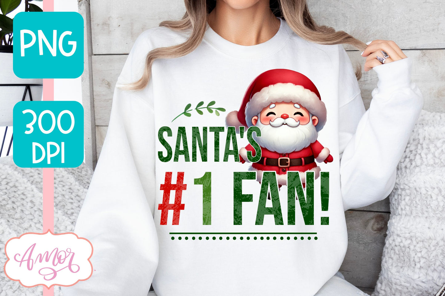 Funny Christmas PNG sublimation | Santa's fan PNG design
