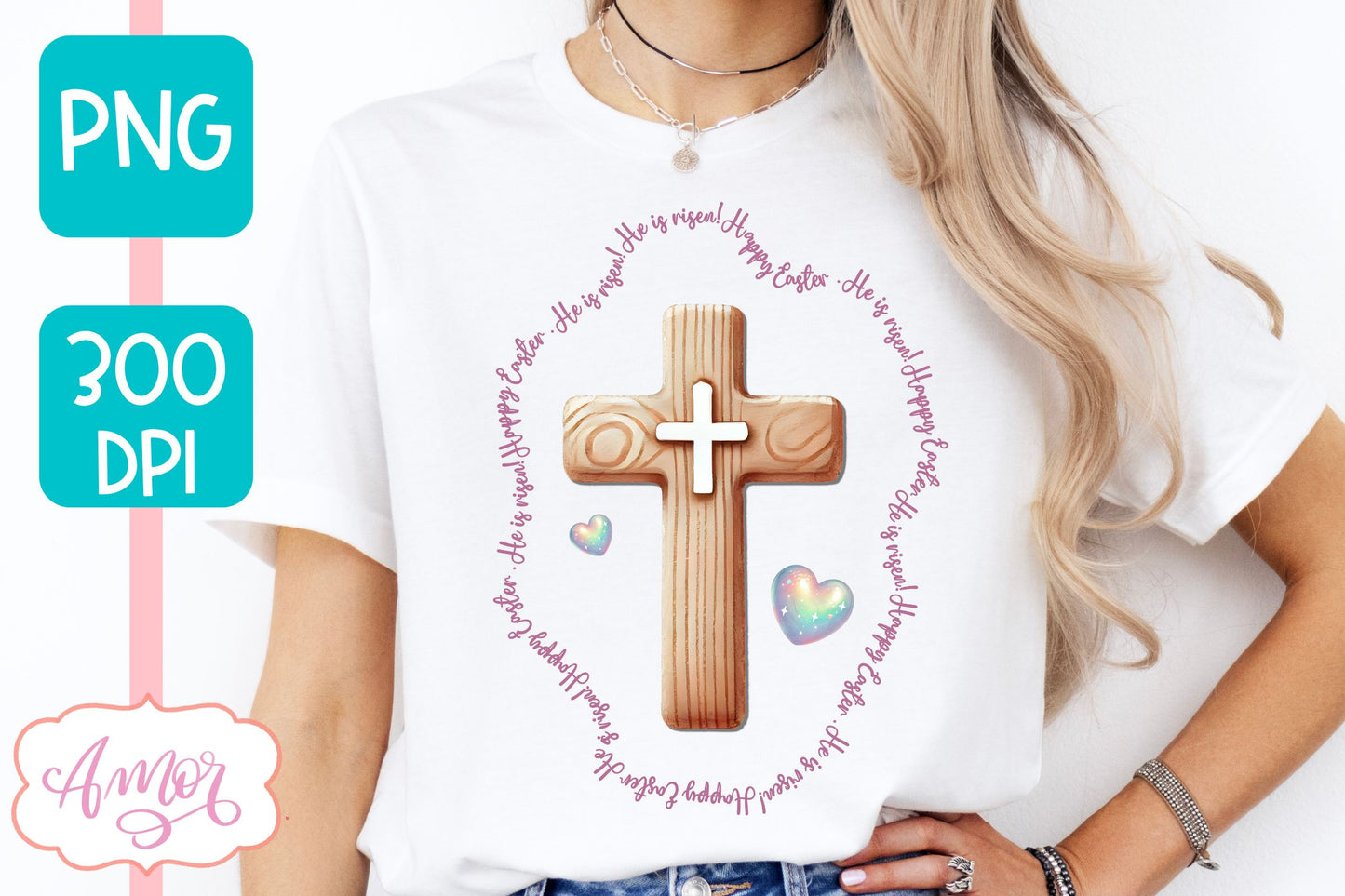 Christian Easter sublimation PNG | Coquette cross PNG design