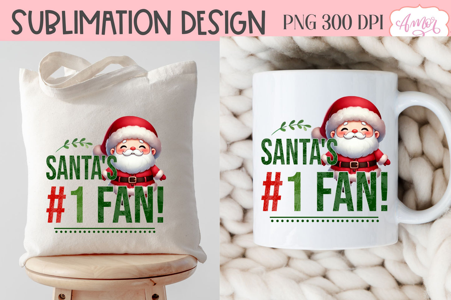 Funny Christmas PNG sublimation | Santa's fan PNG design
