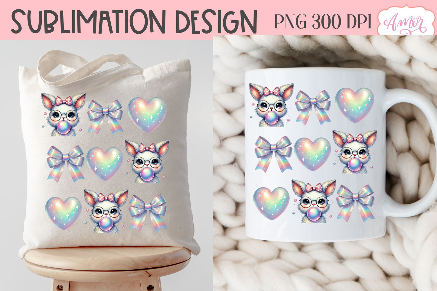 Cute Easter sublimation PNG | Coquette bunny PNG design