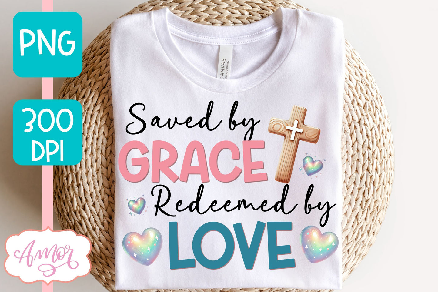 Christian Easter sublimation PNG | Saved by Grace PNG design