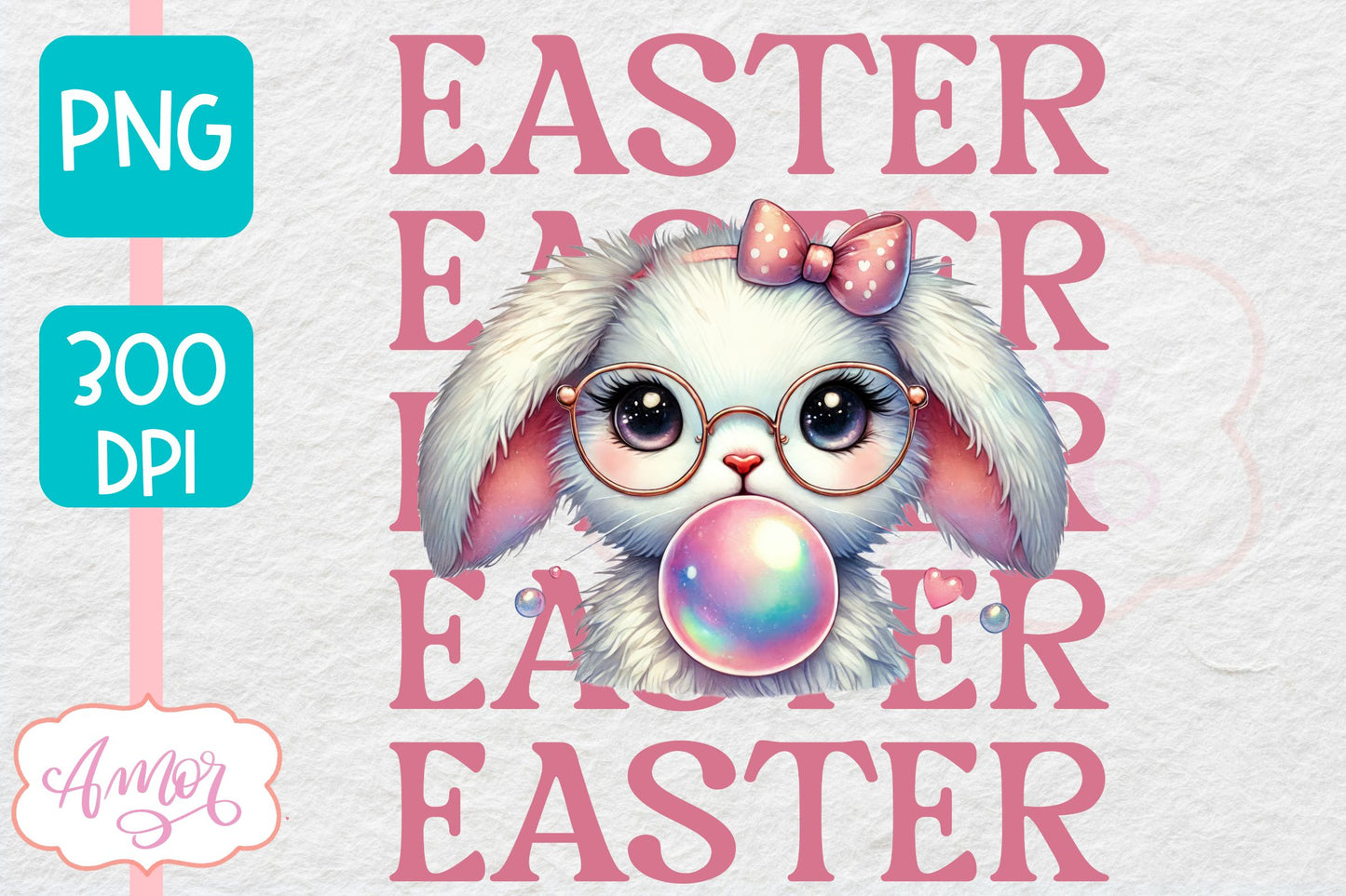 Cute Easter sublimation PNG | Coquette bunny PNG design