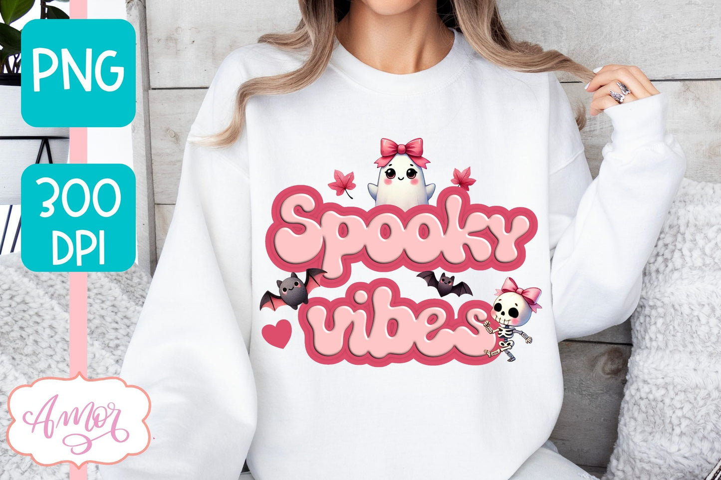 Spooky vibes sublimation PNG | Pink Halloween PNG design